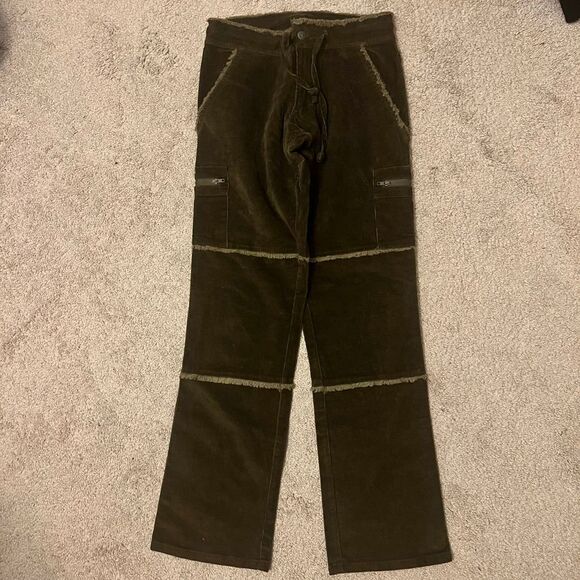 Prana Corduroy Flare Pant Waist Tie Frayed‎ Size XS Extra Small - Picture 1 of 8